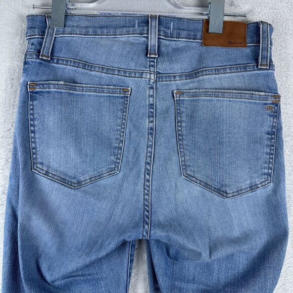 Madewell Skinny Jeans Raw Step Hem High Rise Stretch Womens Blue Size 28 - Picture 4 of 11
